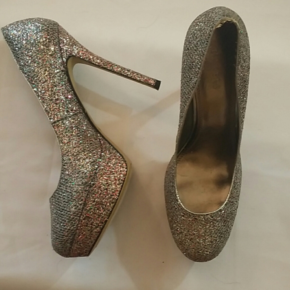 Rainbow/Multicolored sequin Heels - Picture 1 of 3